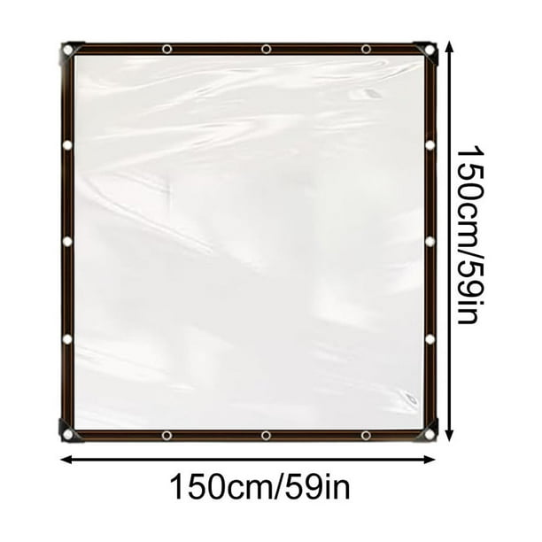 Fiudx Lona Transparente de Vinilo Pe de Alta Resistencia, Cubierta Impermeable Transparente, Protección para Jardín Exterior, Toldo para Patio, Equipo de Camping, Ojales de Fácil Instalación.