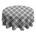 thumbnail image 4 of Black White Plaid Checkered Pattern Round Tablecloth 60"x60",Wrinkle Wipeable Table Cloth for Kitchen Dining Room Picnic Patio Party, 4 of 6