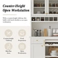 thumbnail image 5 of Harper & Bright Designs Farmhouse Freestanding Buffet with Hutch, Tall Kitchen Pantry Storage Cabinet with Wine Rack and Adjustable Shelves for Dining Room, White, 5 of 20
