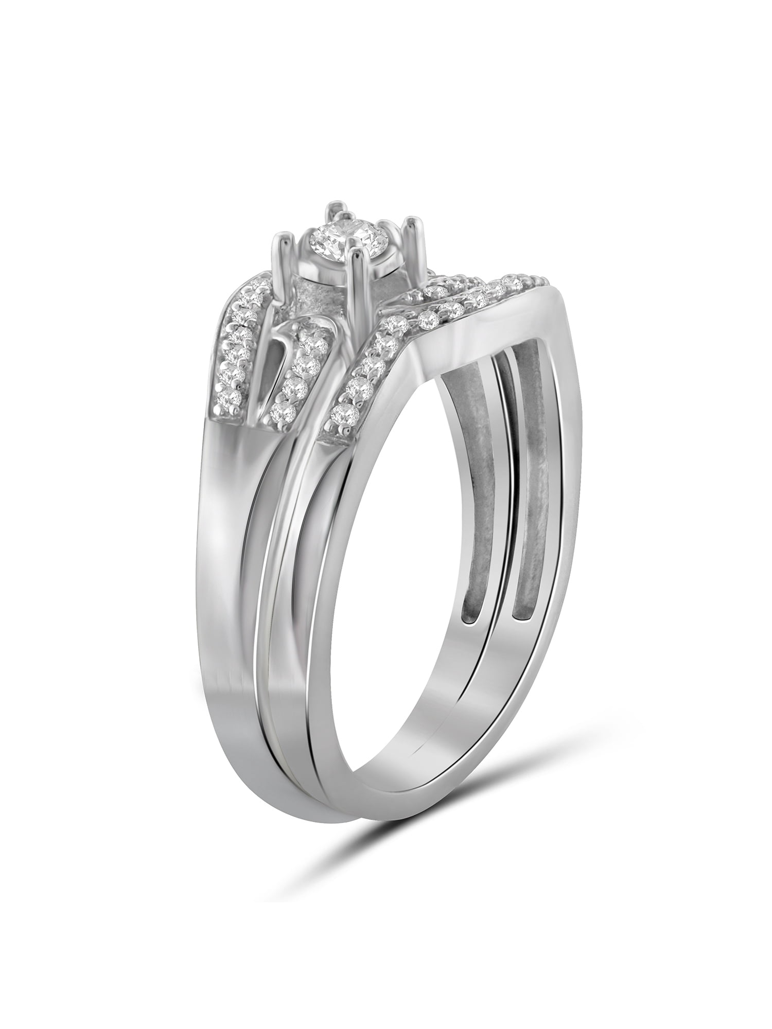 Diamonice 0.925 Sterling Silver 0.33 Carat White Cubic Zirconia Ring for Women | Cubic Zirconias for Everyday Womens Wear