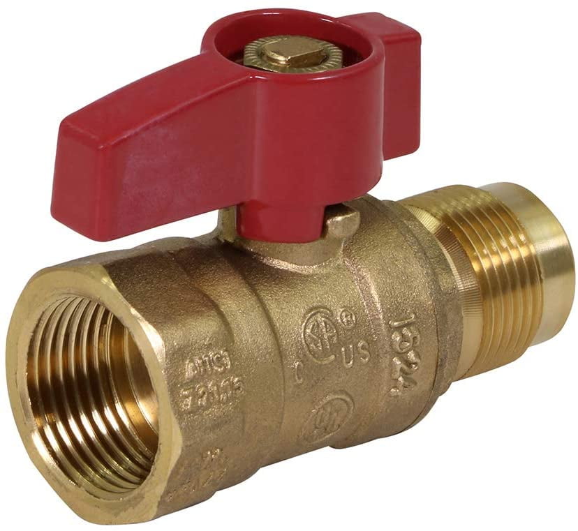 1/4" Male to Male Pipe Shut-Off Valve Brass Ball Valve Green Switch Handle 