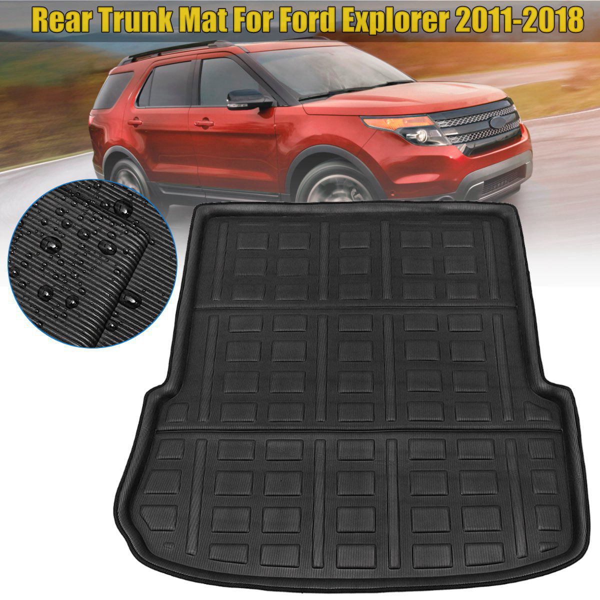Only Fits 6 Passenger Models MotorFansClub Floor Mats Liners Fit for Compatible with Ford Explorer 2020 2021 Cargo Carpet All Weather Protector Front Rear Mats TPE Black 