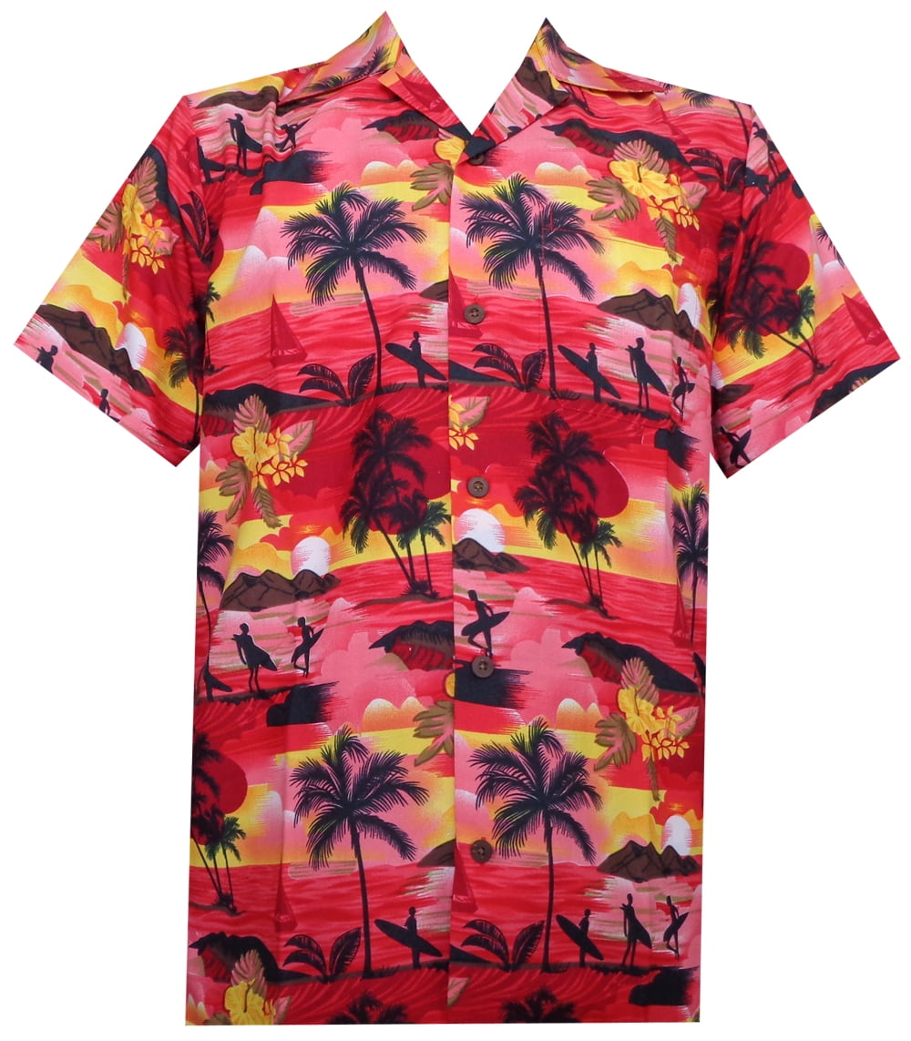 hawaiian shirt mens allover ocean scenic camp party aloha holiday beach ...