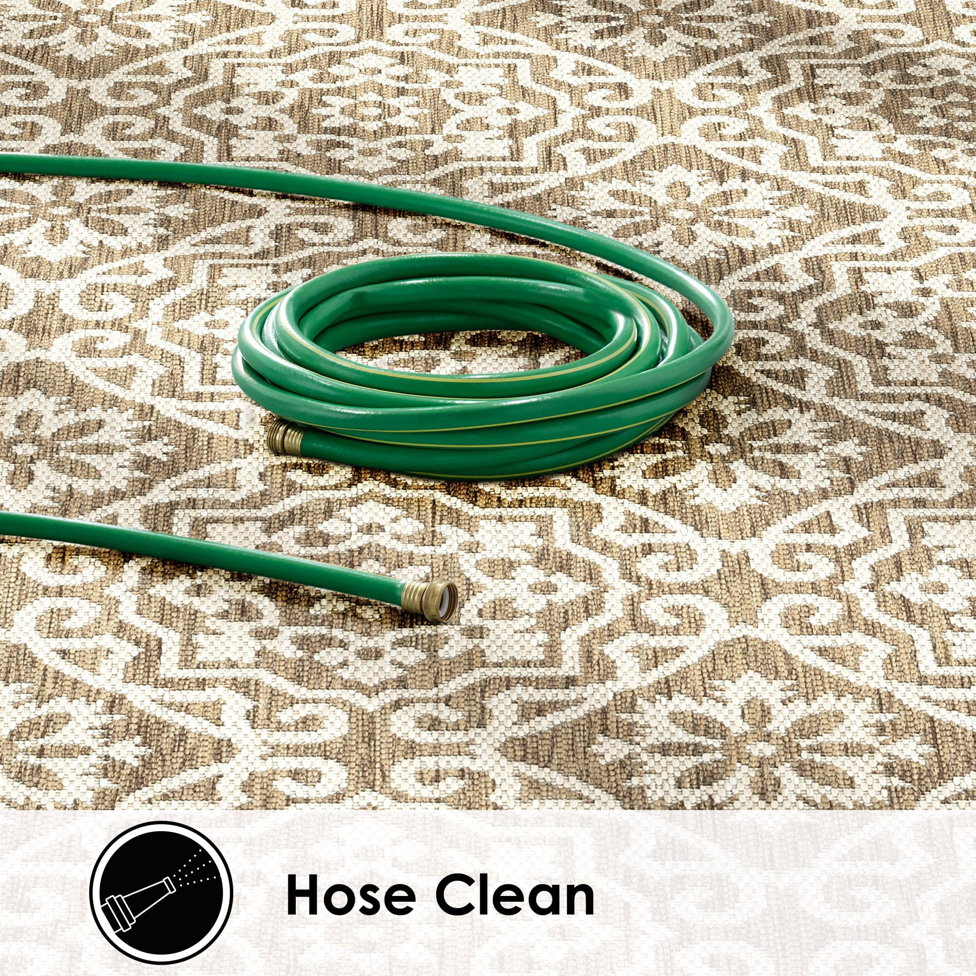 Nicole Miller New York Patio Country Danica Transitional Geometric Indoor/Outdoor Area Rug, Brown/Beige, 6'6"x9'2"