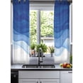 thumbnail image 2 of Ombre Blue Waves Sheer Curtains 54 Inch Length 2 Panels Set for Living Room/Bedroom, Abstract Art Gradient Modern Kitchen Curtains Grommet Semi-Sheer Curtains Drapes Voile Window Treatments 42"x54"x2, 2 of 7