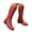 Red, variant on Women's Embroidered Knee High Boots Lace up Low Heel Side Zipper Retro Ethnic Style Western Cowboy Cowgirl Boots