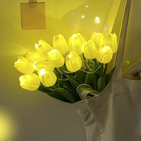 Radiant Romantic Tulip Light, 10/15 PCS Twinkling LED Flower Lamps that Never Fade, Ambient Night Light for Bedroom, Home, Wedding