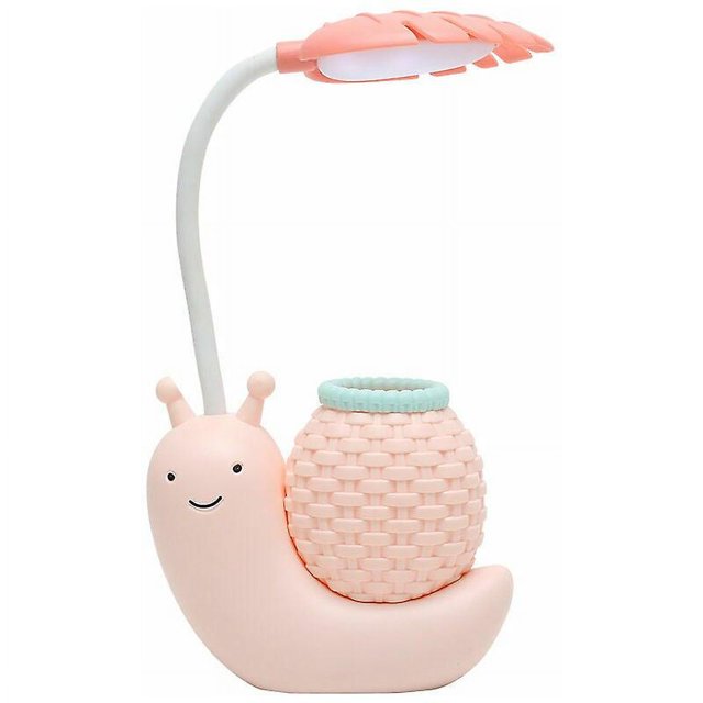 USB Lámpara de escritorio USB Carga para niños Protección para los ojos Caracol de dibujos animados