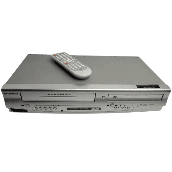 Pre-Owned Sylvania DVC841 DVD VCR Combo Remote Cables and HDMI Adapter