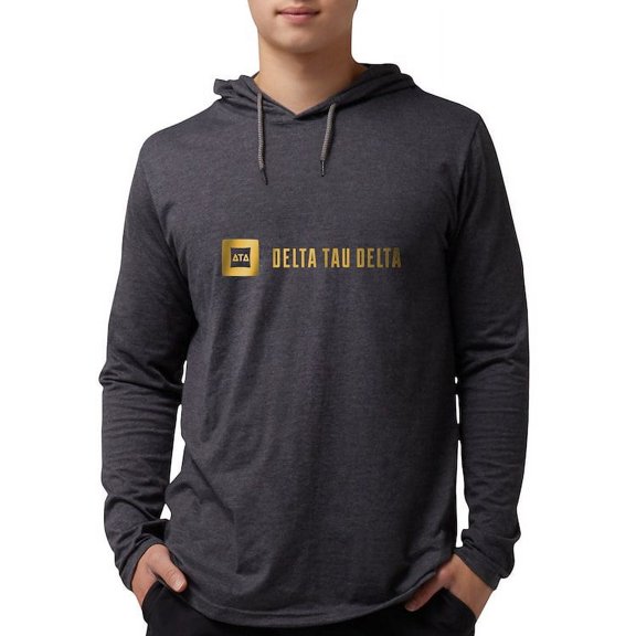 CafePress - Delta Tau Delta Gold Signature Long Sleeve T Shirt - Mens Hooded Shirt