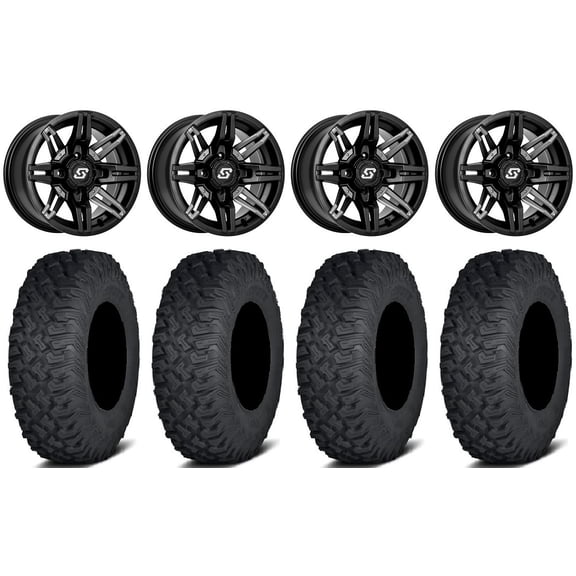 Sedona Rukus 14" Wheels Black 27" Coyote Tires Polaris RZR XP 1000 / PRO XP / Ranger XP 900/1000