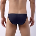 thumbnail image 4 of Afuyipoi Men Solid Underpants,Low Rise Elastic Waist Breathable Daily Briefs Navy M, 4 of 4