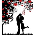 thumbnail image 3 of Ambesonne Kiss Duvet Cover Sets, Lovers near Abstract Tree, 2-Twin, Charcoal Grey Vermilion, 3 of 4