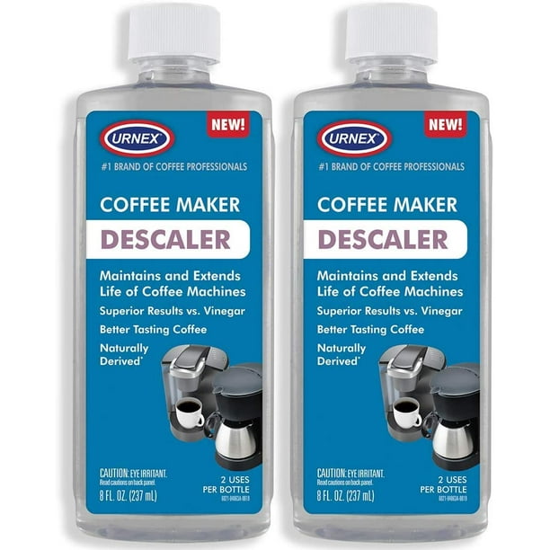 Urnex Descaler (2 Pack, 2 Uses Per Bottle) Universal Cleaner & Descaling Solution for Keurig