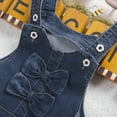 thumbnail image 4 of Gunia Girls' Denim Overalls Summer Baby Jumpsuit Baby Butterfly Shorts Boys Girls 1-4 Years, 4 of 7
