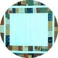 thumbnail image 1 of Ahgly Company Indoor Round Abstract Light Blue Contemporary Area Rugs, 8' Round, 1 of 4