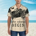 thumbnail image 2 of Disketp Hawaiian Shirts For Men,Let The Adventure Begin Print Mens Casual Short Sleeve Button Down Shirts Beach Shirt, 2 of 7