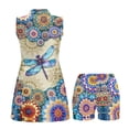 thumbnail image 4 of Yuyamidu Mandala Floral Womens Tennis Golf Dresses Size M Dragonfly Anti-Wrinkle Sports Activewear Dresswith Pocket Separate Shorts Workout Golf Dresses, 4 of 7