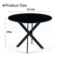 thumbnail image 2 of Lecut Round Dining Table for 4, Mid Century Modern 42" Round Dining Room Table with MDF Tabletop & Cross Metal Legs, Round Coffee Table for Kitchen, Office, Small Spaces, 2 of 6