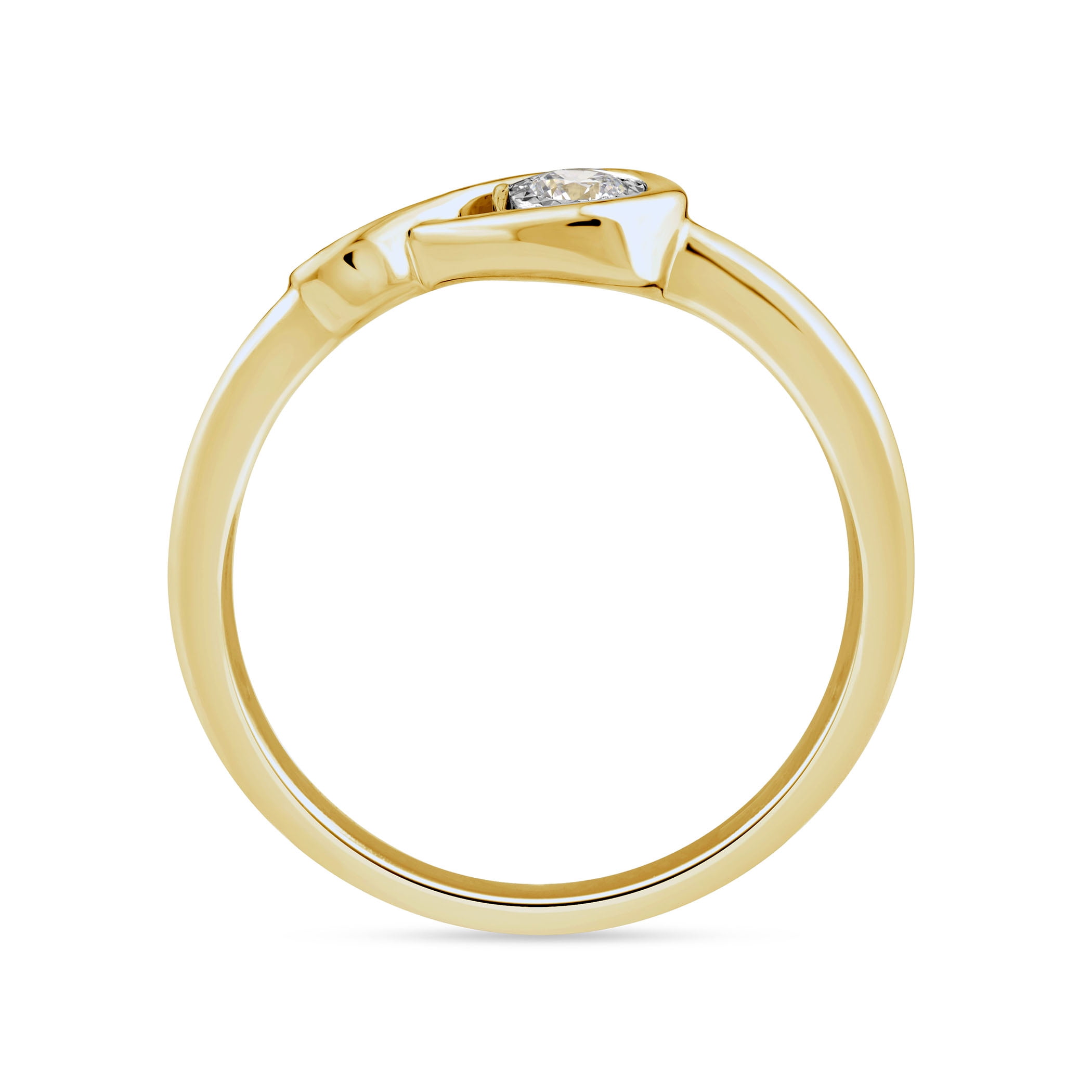 Brilliance Fine Jewelry 1/6 Ctw Lab Grown Diamond Ring in 14K Yellow Gold-Plated Sterling Silver, Women