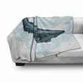 thumbnail image 3 of Whale Soft Flannel Fleece Blanket, Big Happy Whale with Ornamental Striped Waves with Motto Artwork Print, Cozy Plush for Indoor and Outdoor Use, 60" x 80", White Dark Blue and Blue, by Ambesonne, 3 of 6