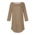 thumbnail image 3 of yillto 3/4 Sleeve Plus Size Tunic Tops for Women Elegant Crew Neck Long Sleeve T-Shirt Loose Casual Blouse, 3 of 4