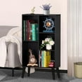 thumbnail image 2 of ANHXN 2 Cube Bookshelf, Black Record Player Stand with Vinyl Storage Up to 100 Albums, Horizontal Book Shelf, Small Cubby Bookcase with Storage Organizer, Turntable Stand for Living Room, Bedroom, 2 of 5