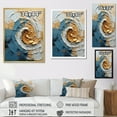 thumbnail image 4 of Designart "Vortex Of Timeless Turn In Blue And Gold I" Abstract Spirals Picture Framed Canvas Wall Art, 4 of 5