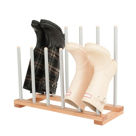 INNOKA 6 Pairs Boot Rack Organizer Stand Wooden & Steel Storage Holder Hanger For Rain Boots Tall Boots Shoes Riding