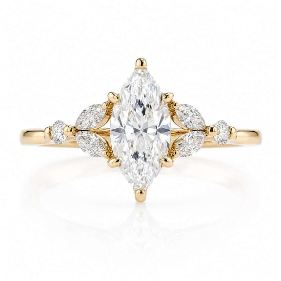 vylahjewellery Marquise Diamond Cut Moissanite Engagement Ring Vintage Promise Anniversary Bridal Jewelry Elegant Gift Classic Wedding Ring for Her