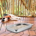 thumbnail image 3 of Caja de arena para gatos de acero inoxidable, bandeja de arena grande de metal, bandeja de arena de metal para el hogar, 3 of 5