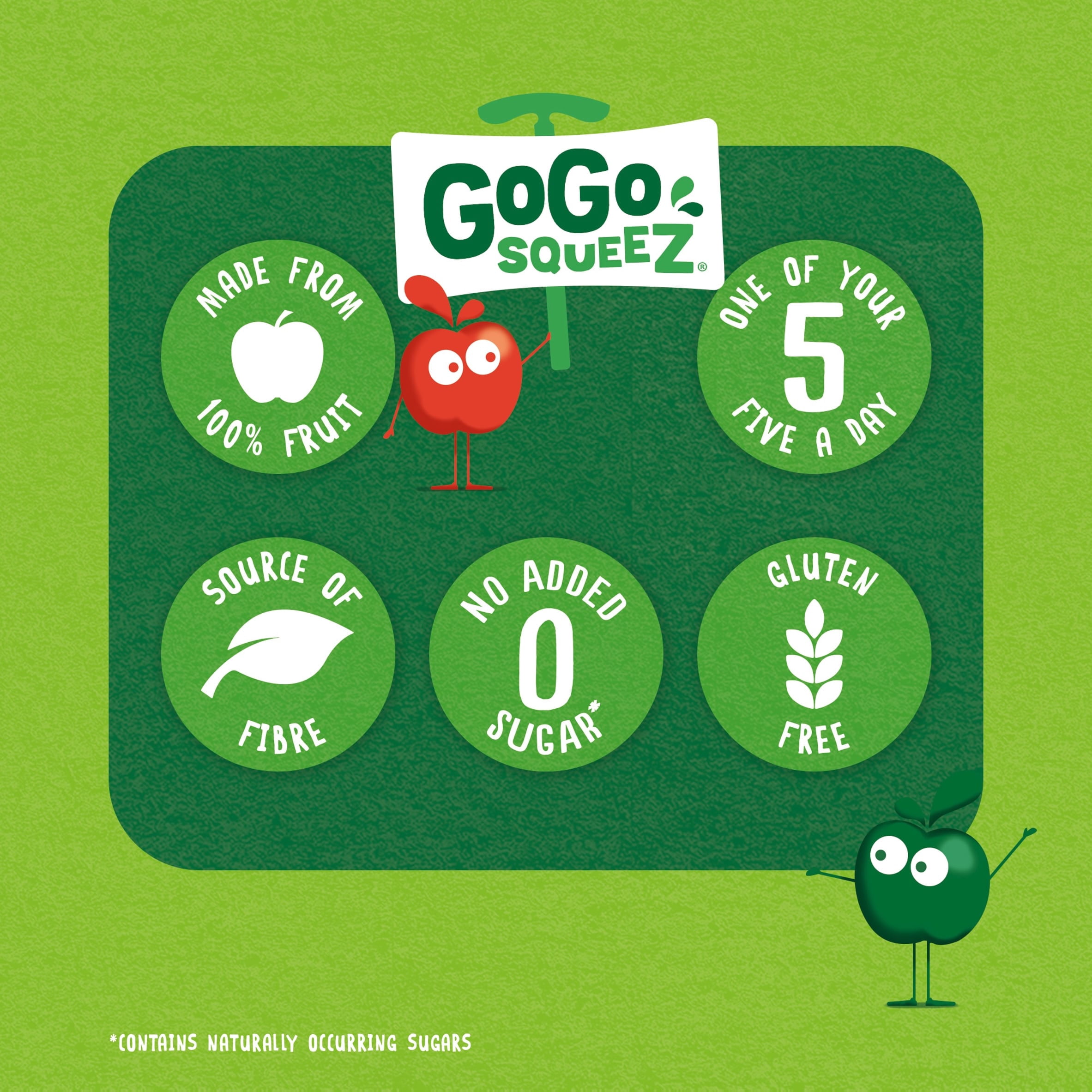 Gogo Squeez Fruit Snack Apple 4X90g, Imported from Britain