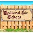 thumbnail image 1 of Medieval Fair Tickets Red Text 13 oz Vinyl Banner With Metal Grommets, 1 of 4