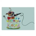thumbnail image 2 of Birthday Party Cutting Board, Birthday Musician Singer Dog with Glasses and Party Cake Cones Image Print, Decorative Tempered Glass Cutting and Serving Board, Large Size, Multicolor, by Ambesonne, 2 of 5