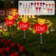thumbnail image 1 of Luces solares LED para jardín de San Valentín | 5 decoraciones clásicas multicolores impermeables | Para exteriores, patios y cercas | Plástico duradero, fácil de instalar | 38 cm | Adorno navideño, 1 of 7
