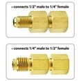 thumbnail image 3 of Bgsha 2Pcs/Set R134a To R12 Fitting Adapter 1/4 Female Flare 1/2 Acme Male Valve Kits, 3 of 10