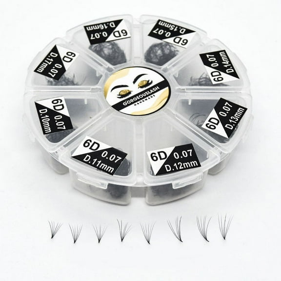 Mix Length 6D Lashes. Curl D. 1200 Pre-made Volume Fans. Eyelash Extension. Handmade and Gorgeously-Crafted!