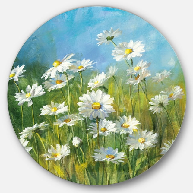 Designart 'Summer Field II' Traditional Metal Circle Wall Art