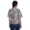 thumbnail image 4 of Moomaya Printed Round Neck Top For Women Elbow Sleeve Blouse Tunic Formal Wear, 4 of 6