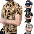 thumbnail image 5 of Mens Casual Printed Baroque Short Sleeve Muscle Button Down Shirt Party Dress, 5 of 9