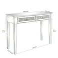 thumbnail image 3 of Ktaxon 2-Drawer Mirrored Vanity Makeup Table - Mirrored Console Desk Vanity Furniture Nightstand Glass Bedside Table, Silver, 3 of 12