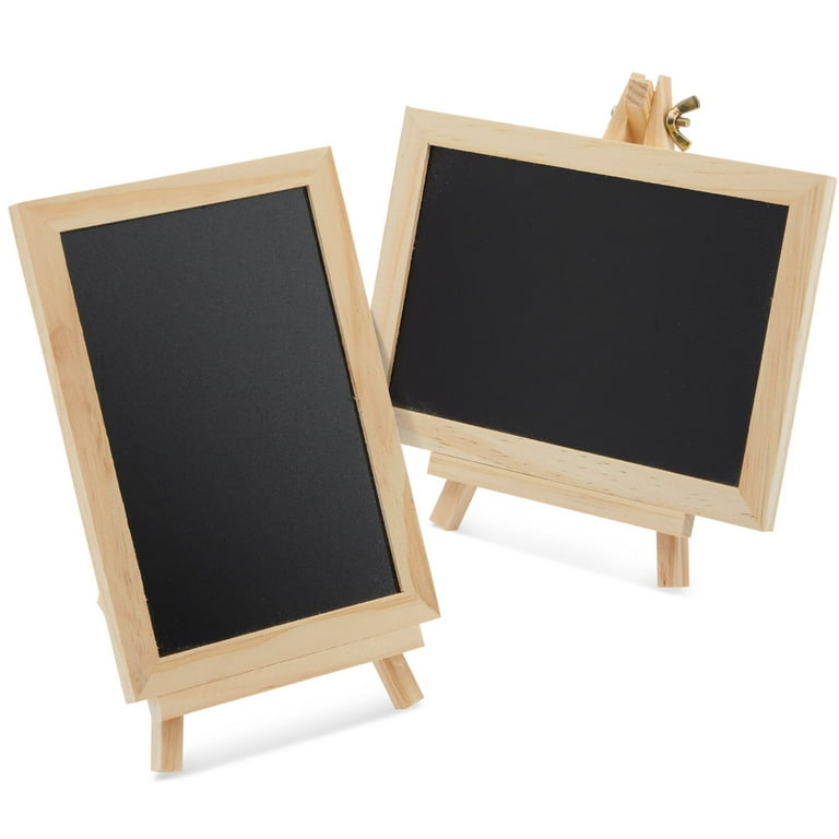 Juvale 6 Pack Wooden Framed Chalkboard Signs with Easel Stand for Restaurants, Weddings, Cafe (Black, 7 x 7 x 4.25 in)