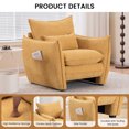 thumbnail image 4 of GNIXUU Chenille Oversized Accent Armchair, 35.8 " Wide Comfy Upholstered Reading Armchairs with Removable Pillows & Side Pockets, Modern Lounge Chairs for Small Living Room, Bedroom, Office,Yellow, 4 of 6