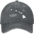 thumbnail image 3 of Maui Hawaiian Islands Hat Washed Cotton Baseball Cap Adjustable Black Dad,Trucker Hats Gift for Men Women, 3 of 8
