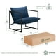 thumbnail image 2 of Silla de Metal Zinus Aidan con Cojines de Memory Foam Color Azul Marino, 2 of 7