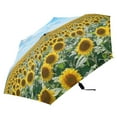 thumbnail image 4 of Sunflowers and Sky Compact Sun Umbrella Windproof Travel Umbrellas for Rain Strong Portable UV Protection, 4 of 8