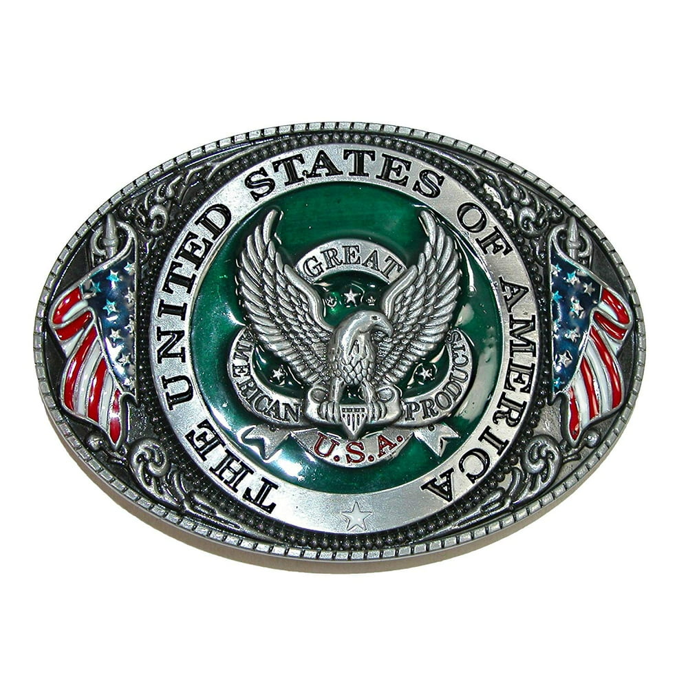 CTM USA American Eagle Belt Buckle, Silver, Metal By CTM