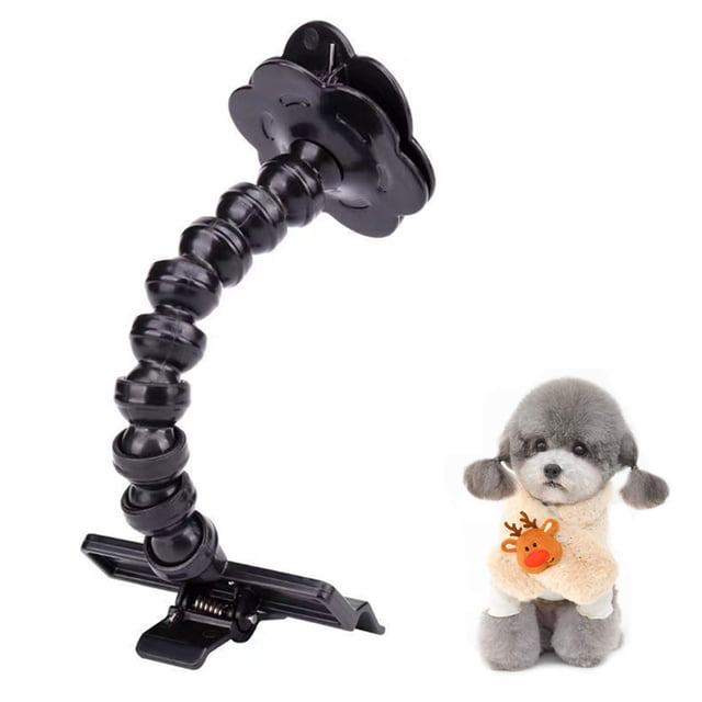 Palo selfie universal para teléfono celular para perros, sujeta la comida favorita de la mascota para atraer su atención, herramienta para selfies para mascotas (negro)