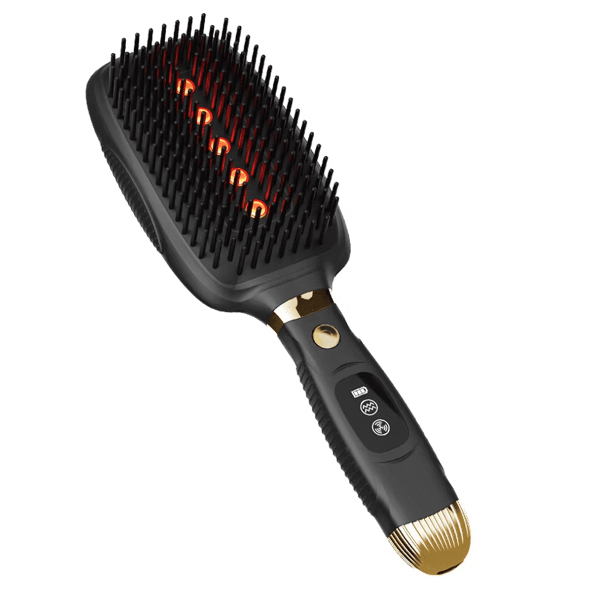 Red Light Hair Growth Comb, EMS Micro-Current, Infrared Therapy, Scalp Massage Hairbrush with Vibrations Feature Black