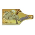 thumbnail image 2 of Animal Cutting Board, and Hippo Playing Football Cartoon Print Animal Design, Decorative Tempered Glass Cutting and Serving Board, Wine Bottle Shape, Orange Umber Purple, by Ambesonne, 2 of 5